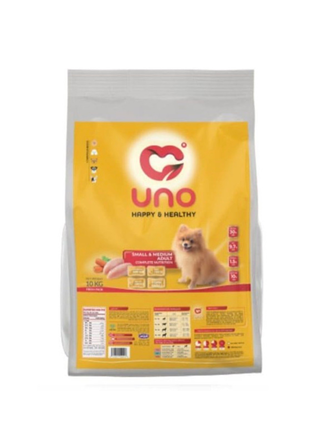 غذای خشک سگ نژاد کوچک و متوسط اونو uno (کیفیت سوپرپرمیوم)10کیلوگرمی
