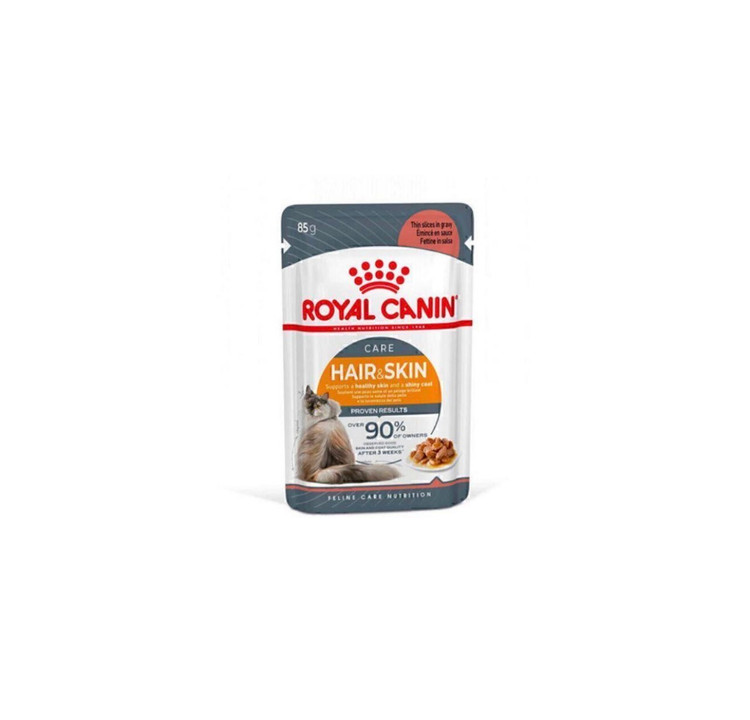پوچ گربه هیر اند اسکین برند رویال کنین (royal canin)وزن85 گرمی