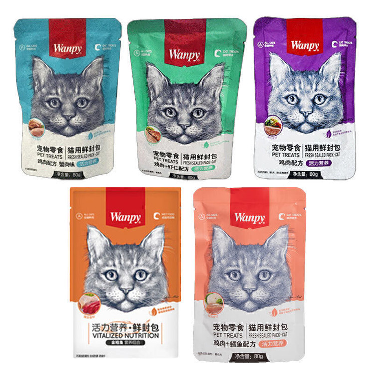 پوچ گربه ونپی مدل Chinese Series Pack وزن 80 گرم بسته 5 عددی