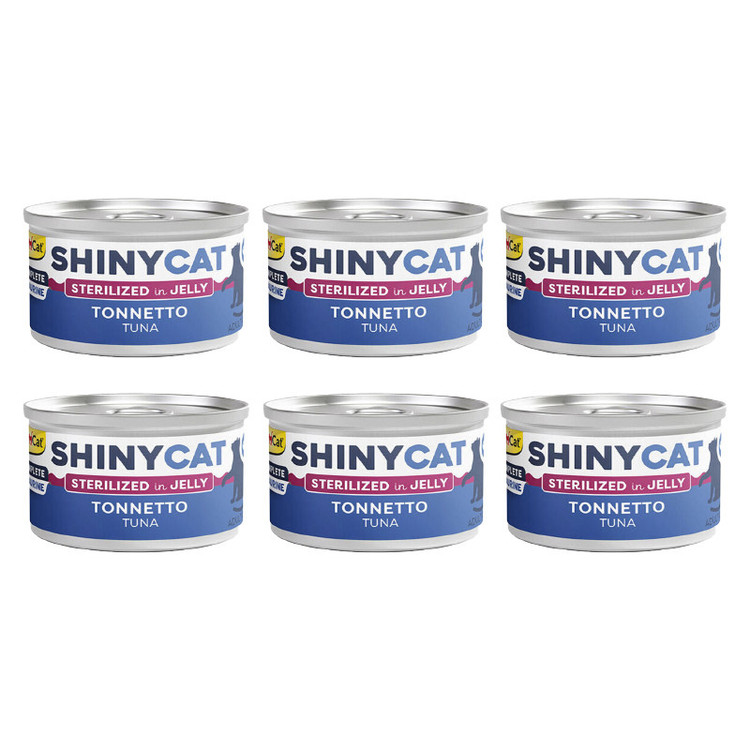 کنسرو غذای گربه بالغ جیم کت مدل Cat Food Sterilized Tuna in Jelly طعم ماهی تن وزن 70 گرم بسته 6 عددی