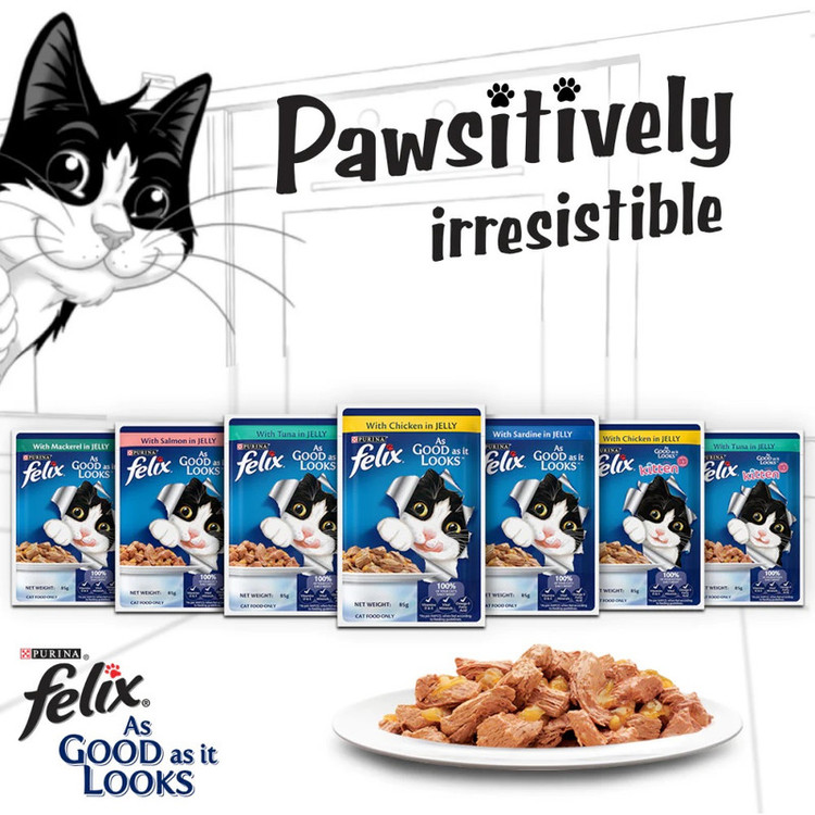 غذای گربه فلیکس مدل گوشت بچه وزن 85 گرم
