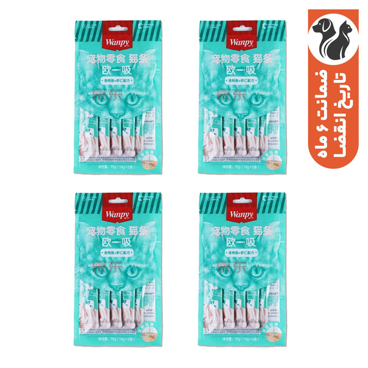 بستنی گربه ونپی مدل تن و میگو وزن 280 گرم 4 بسته 5 عددی