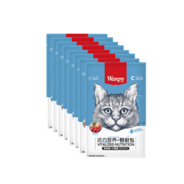 پوچ گربه بالغ ونپی مدل Tuna and Whitebait طعم تن و ماهی سفید بسته 10 عددی