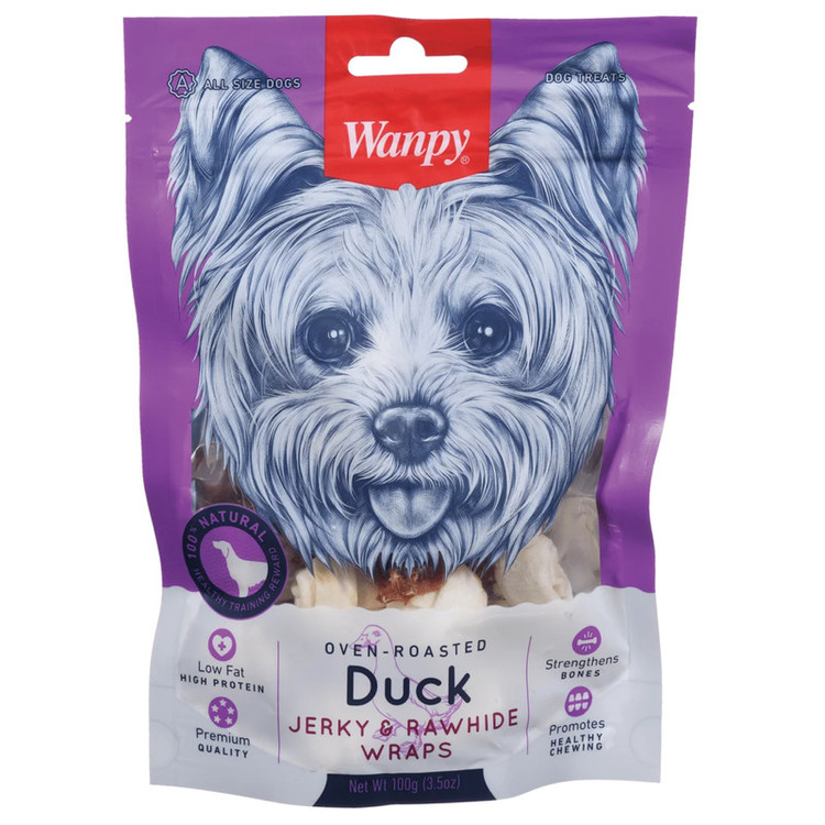 تشویقی سگ ونپی مدل Duck Jerky & Rawhide Wraps با طعم اردک وزن 100 گرم