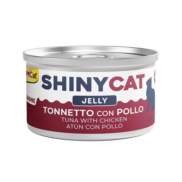کنسرو غذای گربه بالغ جیم کت مدل Cat Food Chicken & Tuna in Jelly طعم ماهی تن و مرغ وزن 70 گرم بسته 6 عددی