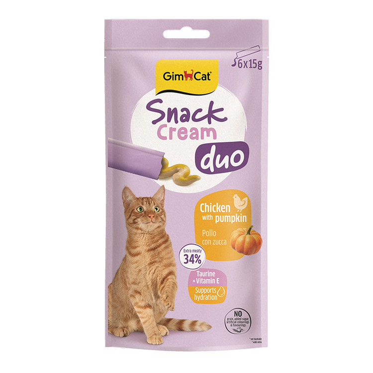 بستنی گربه جیم کت مدل Snack Cream Duo طعم مرغ و کدو حلوایی وزن 90 گرم