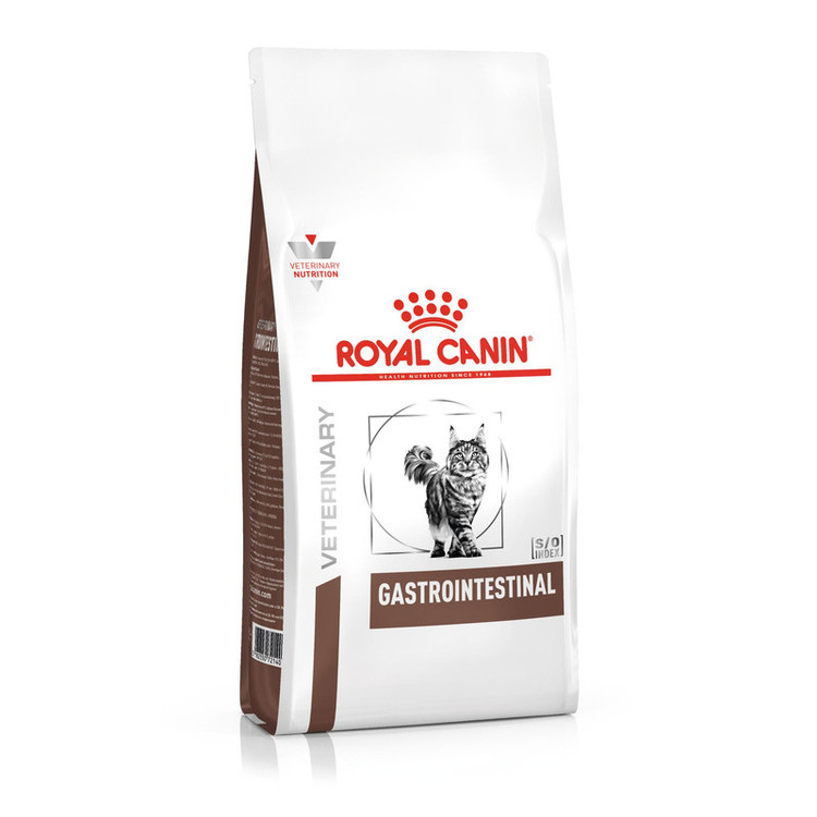 غذای خشک گربه برند رویال کنین مدل gastrointestinal وزن 2 کیلوگرم به همراه پوچ gastrointestinal وزن 100 گرم