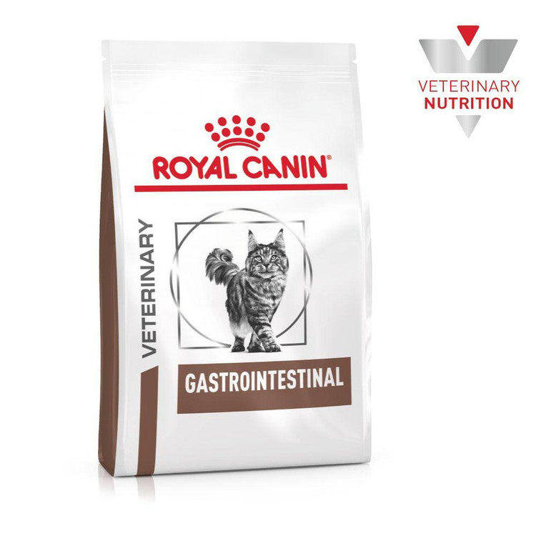 غذای خشک گربه برند رویال کنین مدل gastrointestinal وزن 2 کیلوگرم به همراه پوچ gastrointestinal وزن 100 گرم