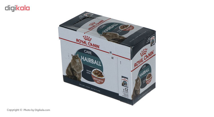 پوچ گربه رویال کنین مدل Hairball بسته 12 عددی وزن 85 گرم
