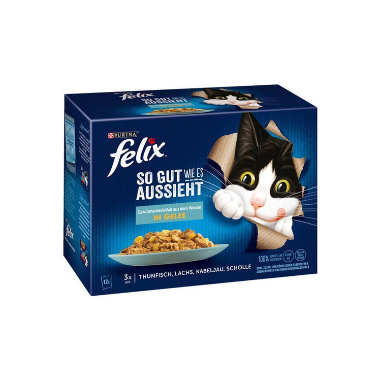 پوچ گربه بالغ فلیکس مدل asgood طعم مرغ و خرگوش وزن 85 گرم